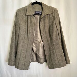Vintage 80s Hillard & Hanson Women’s Full Zip Herringbone Print Jacket sz XS/S